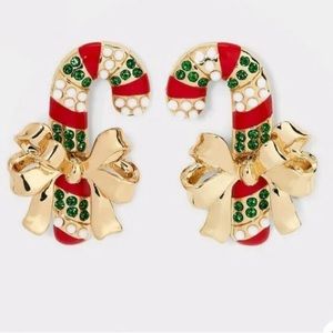 Sugarfix x BaubleBar Candy Cane Campaign Christmas holiday earrings